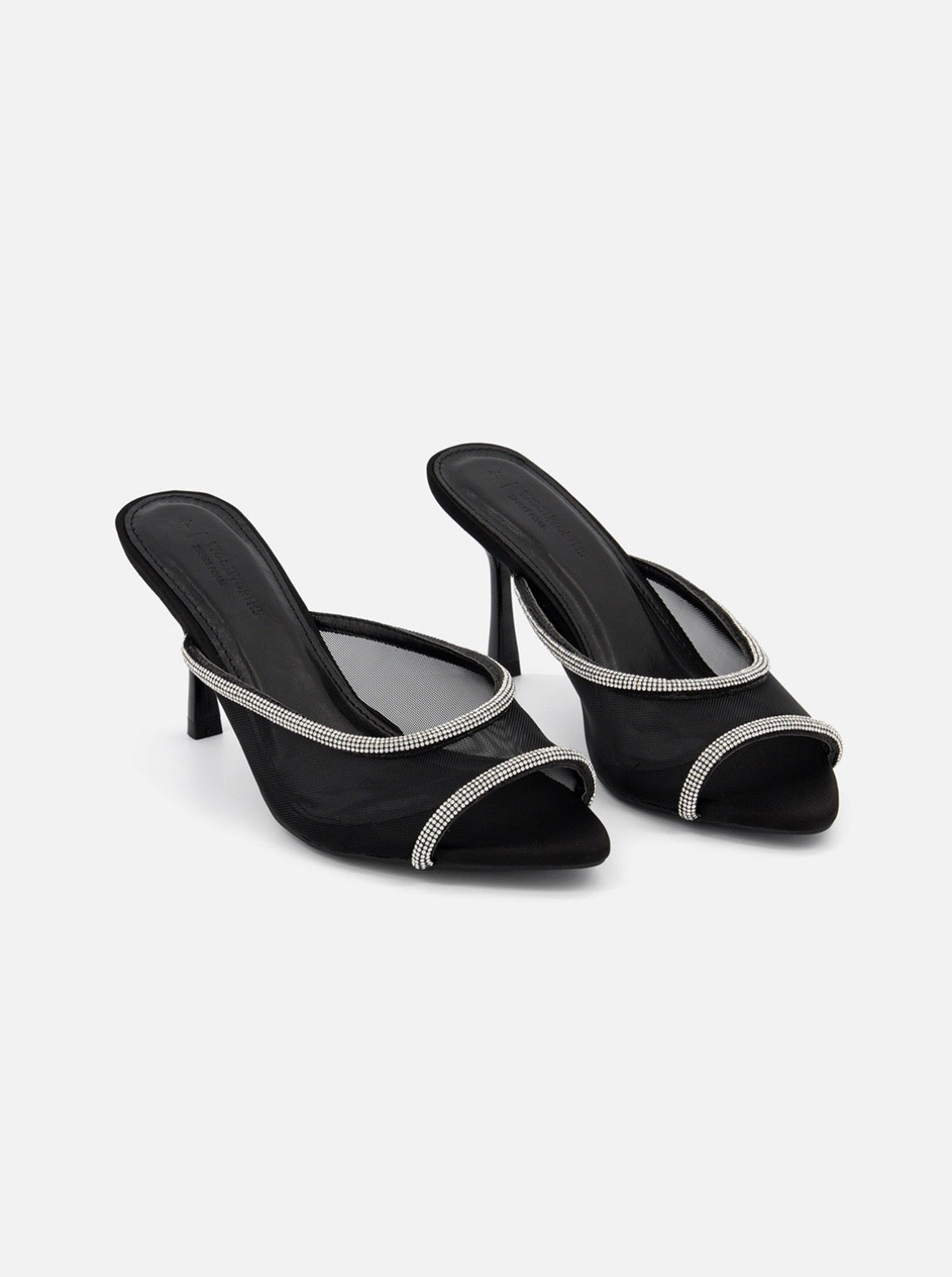 Diamante Mesh Peep toe Stilettos