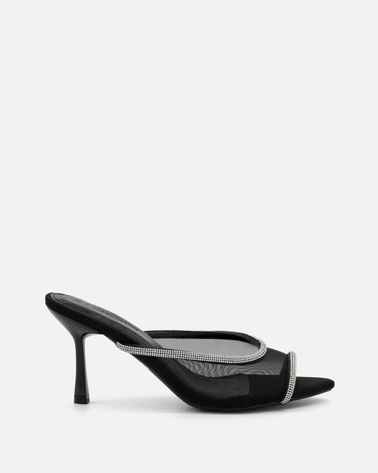 Diamante Mesh Peep toe Stilettos